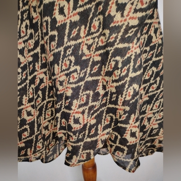 LAUREN SILK WOOL FAUX WRAP SKIRT - Picture 5 of 11